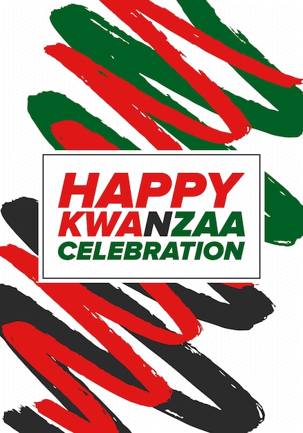 Vecteur kwanzaa happy celebration vacances africaines et afro-américaines festival de sept jours affiche vectorielle