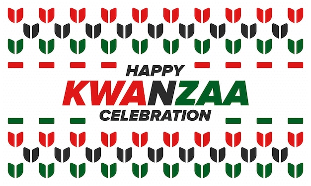 Kwanzaa Happy Celebration Vacances Africaines Et Afro-américaines Festival De Sept Jours Affiche Vectorielle