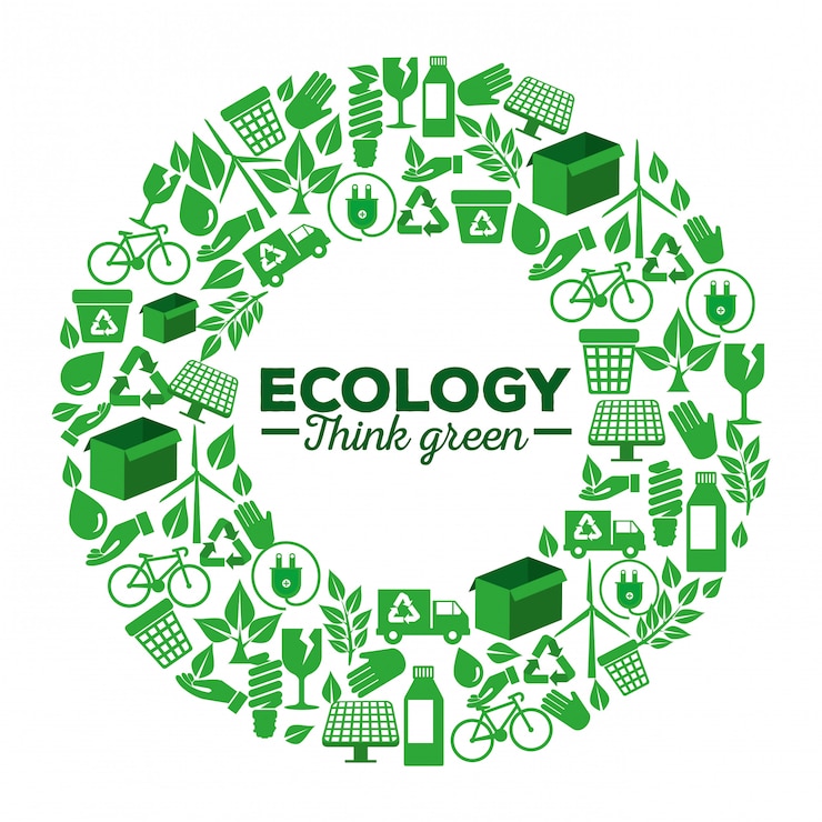 Vecteur label écologique avec élément renouvelable à la protection