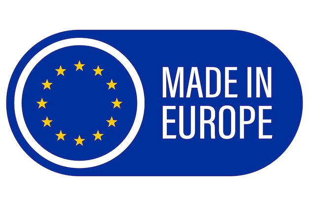 Label Fabriqué En Europe. Icône D'autocollant De Qualité Européenne. Illustration Vectorielle