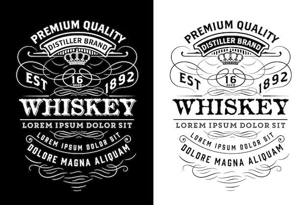 Vecteur label occidental pour le whisky ou d'autres produits
