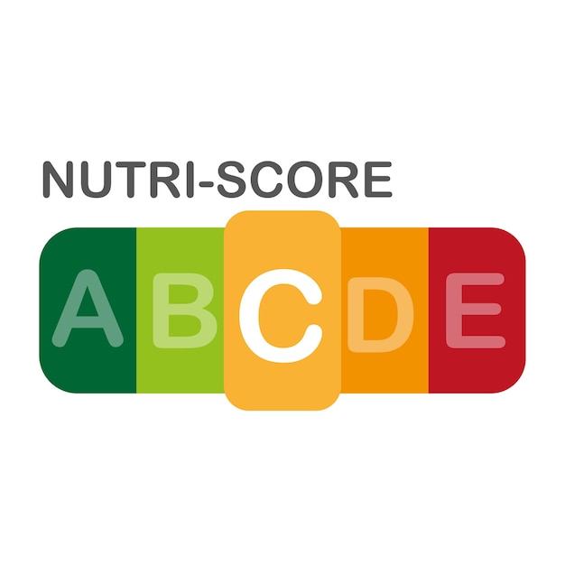 Vecteur label officiel nutriscore score c illustration vectorielle