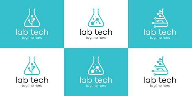 Laboratoire De Conception De Logo Et Illustration Vectorielle D'icône De Technologie