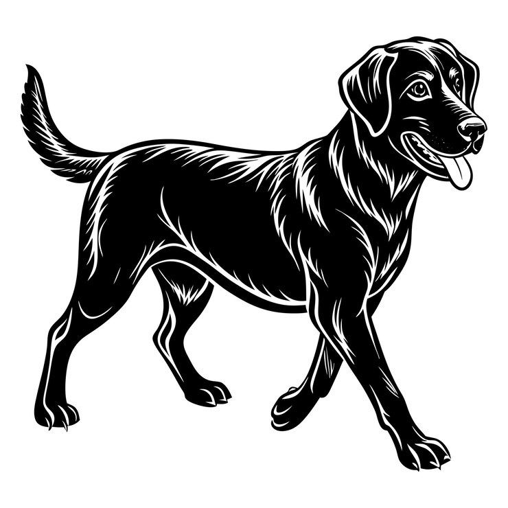 Vecteur le labrador retriever est en train de marcher.