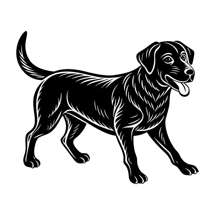 Vecteur le labrador retriever est en train de marcher.