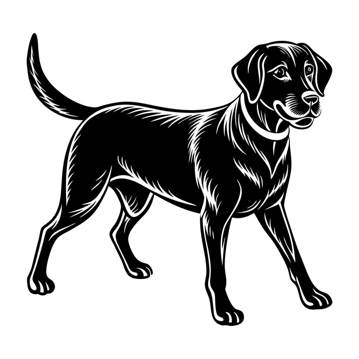 Vecteur le labrador retriever est en train de marcher.