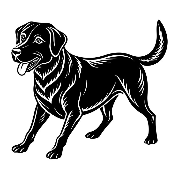 Vecteur le labrador retriever est en train de marcher.