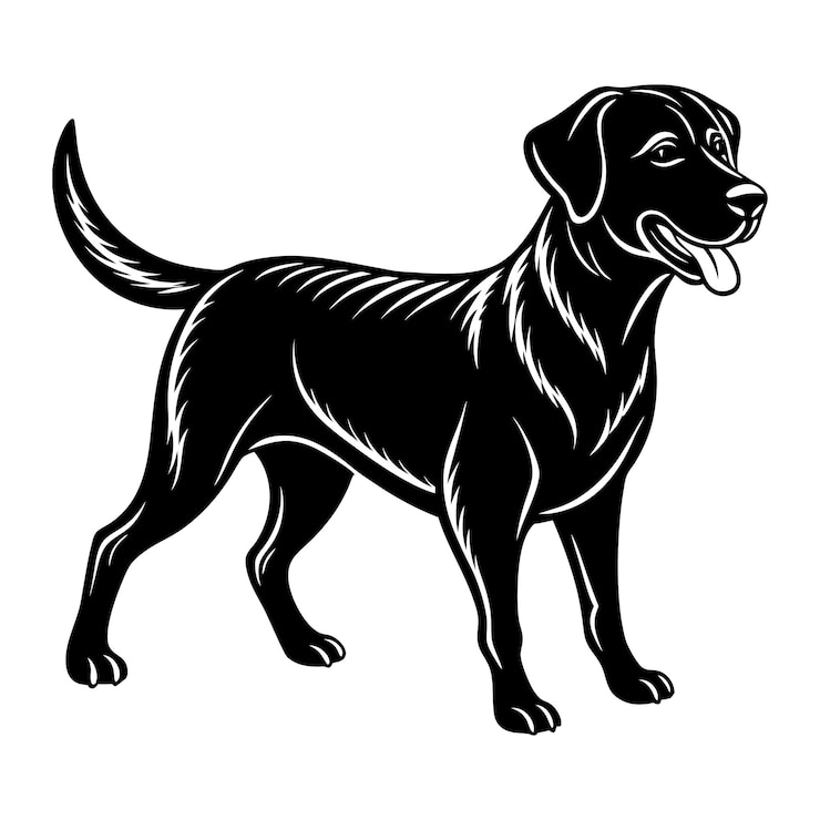 Vecteur le labrador retriever est en train de marcher.