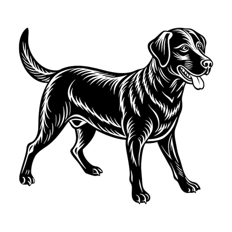 Vecteur le labrador retriever est en train de marcher.