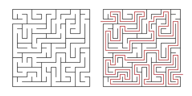 Labyrinthe De Jeu De Logique éducative Pour Les Enfants. Trouvez Le Bon Chemin. Conception De Labyrinthe Ou De Puzzle. Illustration Vectorielle.
