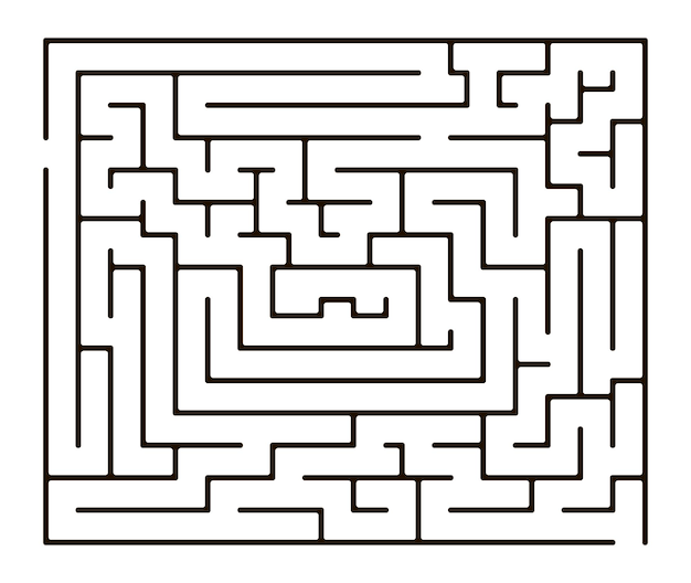 Labyrinthe De Lignes Abstraites Simples Sur Fond Blanc