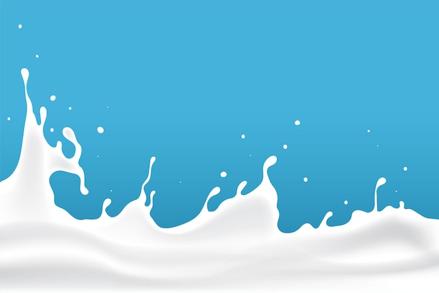 le lait blanc, les vagues, le yogourt ondulé, les éclaboussures de fond