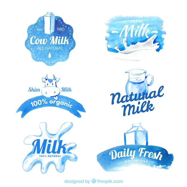 Lait Jolie Aquarelle Autocollants