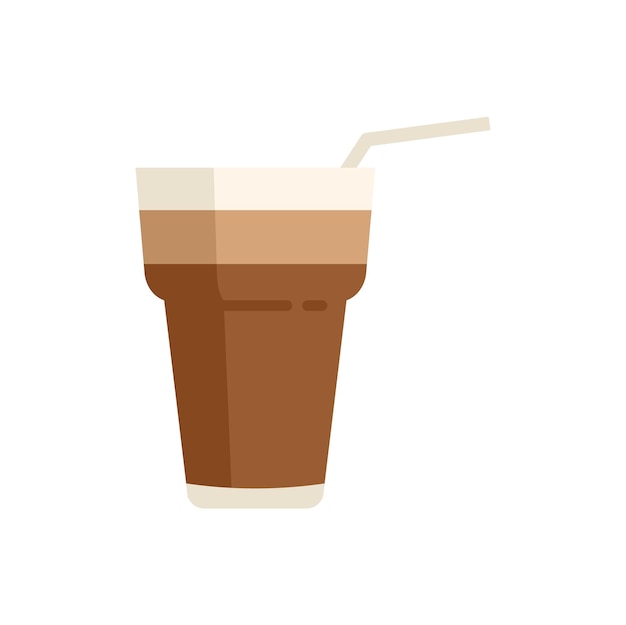 Lait latte icône vecteur plat café verre crème moka isolé