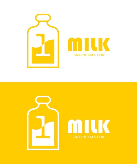 Lait avec lettre 1 Logo Design