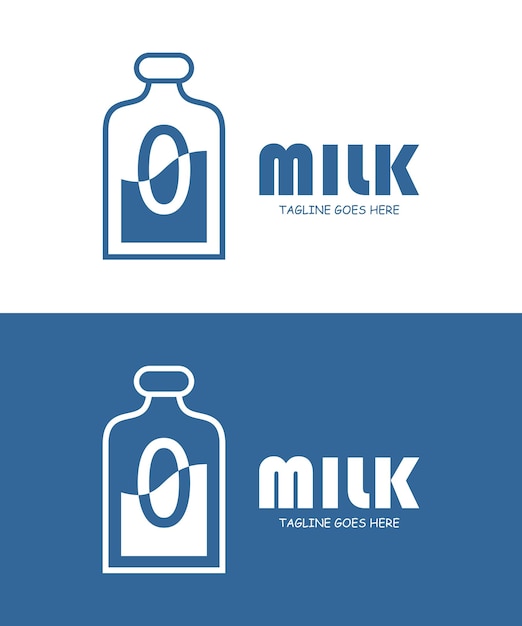 Vecteur lait avec lettre o logo design