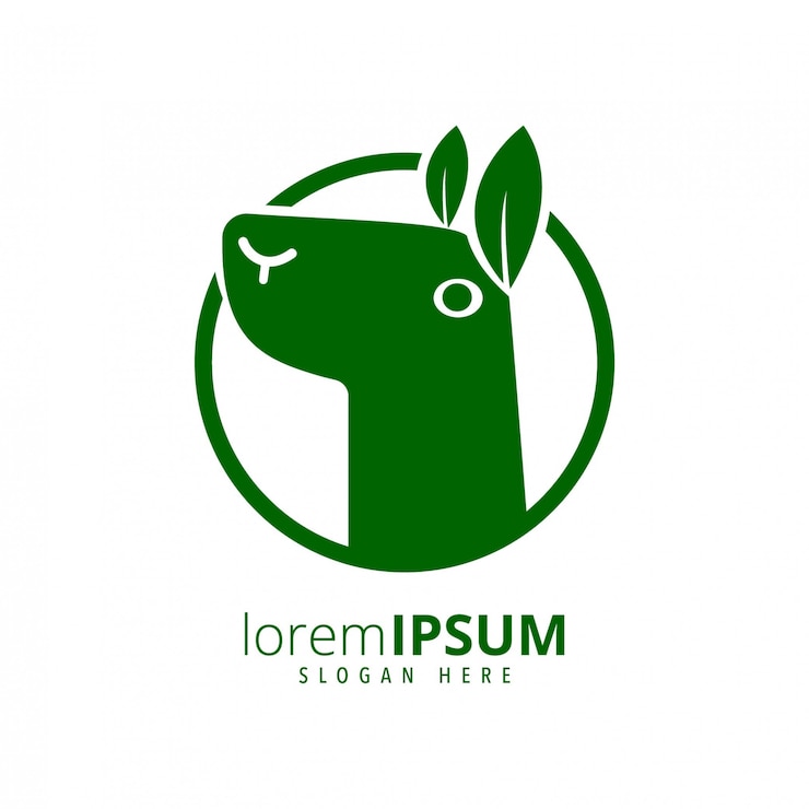 Vecteur lama logo feuille consept nature