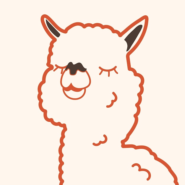 Lama stylisé Lama Représentation linéaire d'un lama Animaux