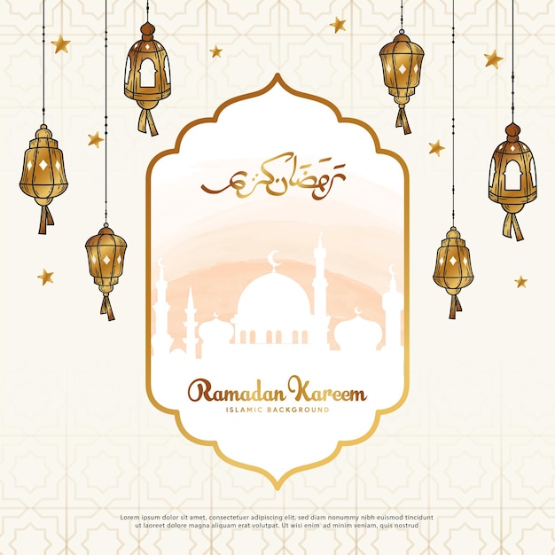 Lampe à Croissant Eid Illustration Pour Modèle De Carte De Voeux