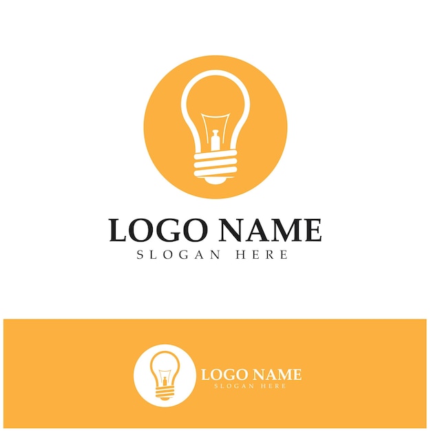 Lampe Logo Design Icône Vecteur