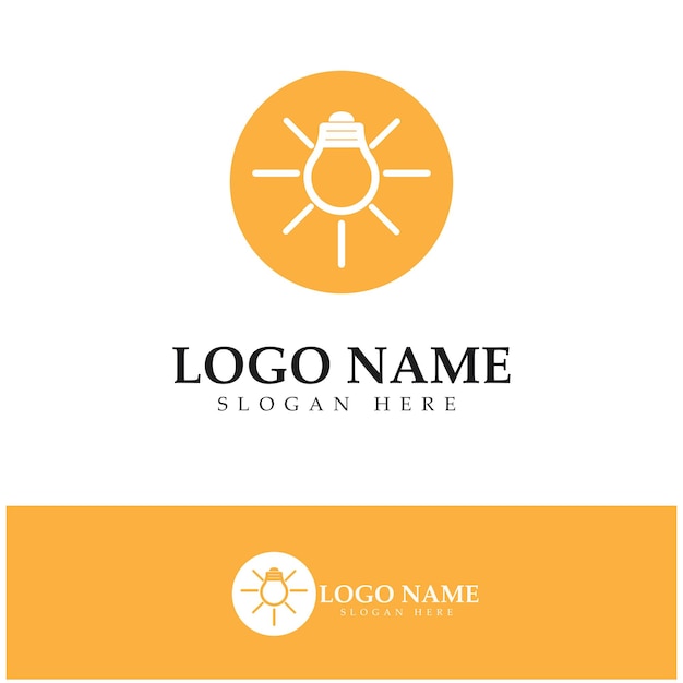 Lampe Logo Design Icône Vecteur