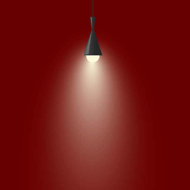 Lampe à lustres vectorielle à fond marron avec suspension légère