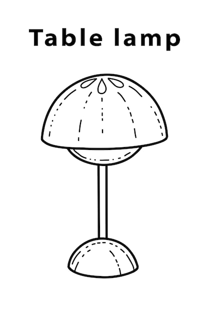 Lampe de table classique dans le style des lampes de table à dessin doodle, grandes et petites avec des dessins à la main