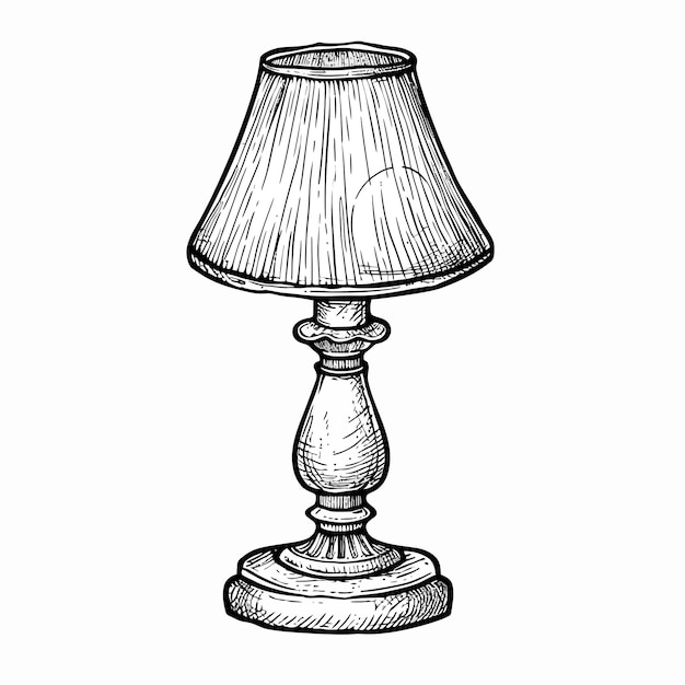 Vecteur lampe de table classique