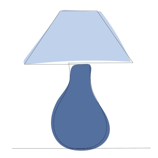 Lampe de table un dessin au trait continuvecteur