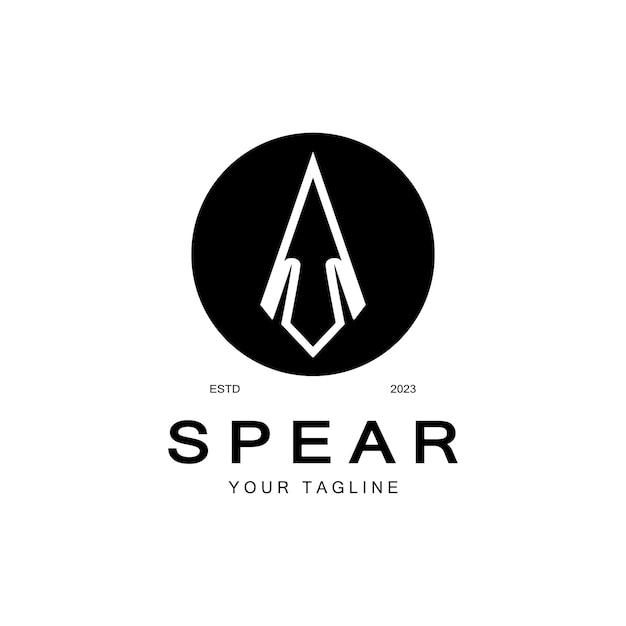 Lance logo icône vector illustration designHead lance logo vintage illustration design vecteur