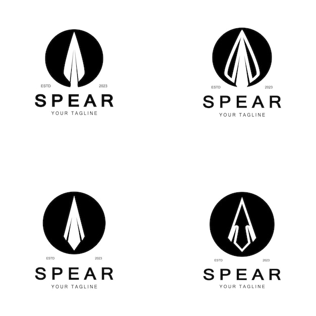 Lance logo icône vector illustration designHead lance logo vintage illustration design vecteur