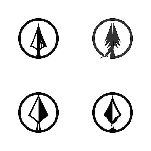 Lance de pointe de flèche indigène rustique rétro vintage pour la conception de logo de hipster de chasse à la flèche