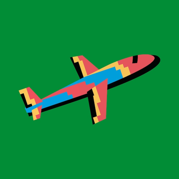 Lancement d'avion vectoriel pixel art