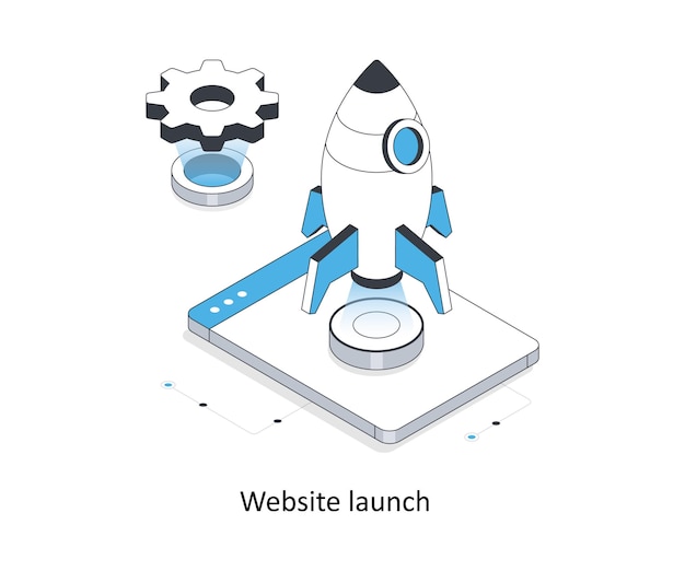 Lancement du site Web illustration isométrique du stock EPS illustration du stock du fichier