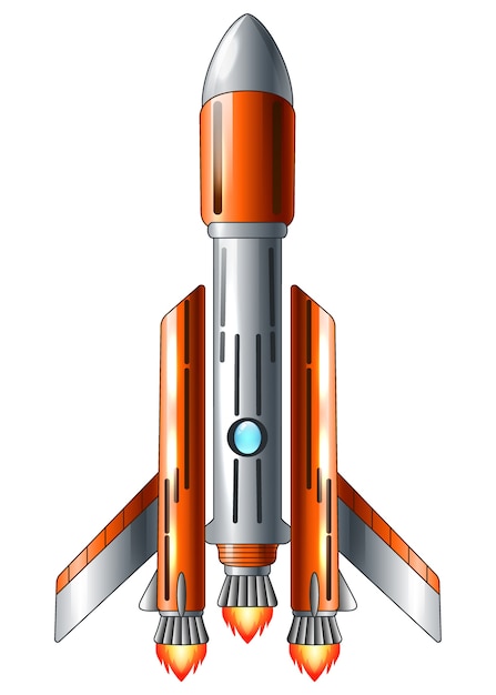 Lancement de la navette spatiale isolé sur fond blanc