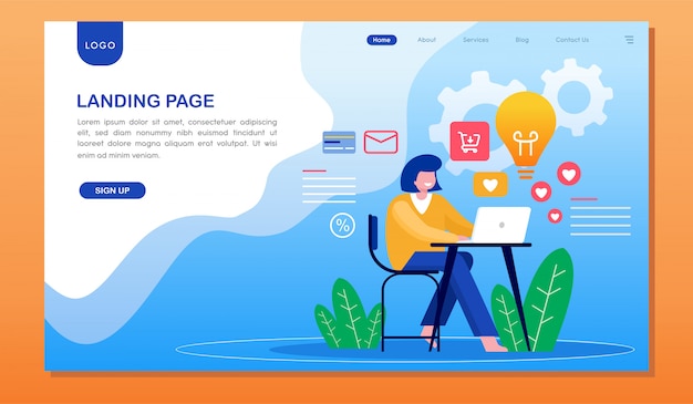 Landing page de développement du site Web