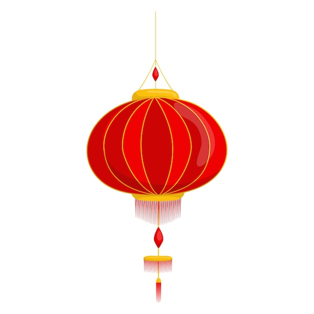 Lanterne chinoise rouge au design plat