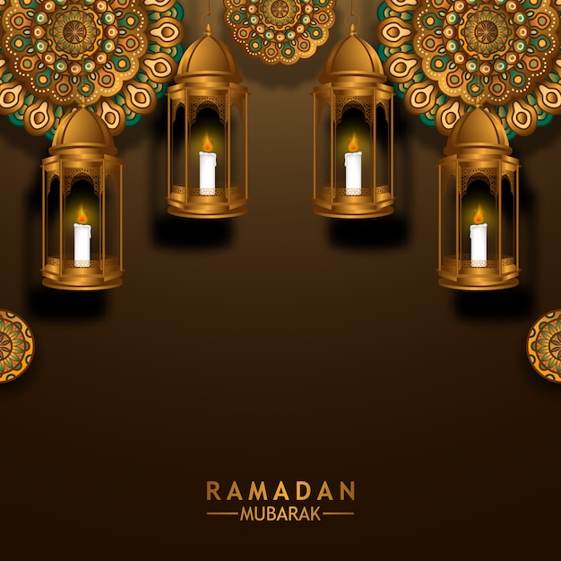 Lanterne Fanoos Dorée 3d Suspendue Avec Motif Géométrique De Mandala Cercle Traditionnel Pour Ramadan Mubarak Kareem