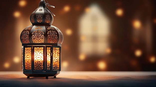 Vecteur lanterne de style arabe à l'arrière-plan ramadan kareem