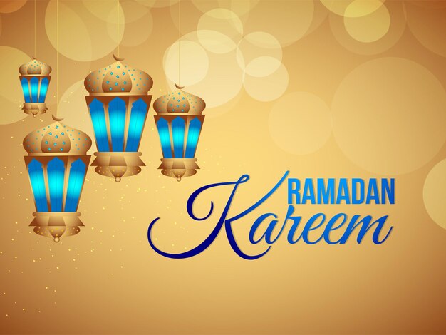 Vecteur lanterne de vecteur arabe du festival islamique du ramadan kareem et de l'arrière-plan