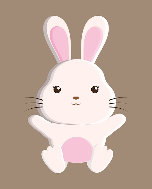 Lapin animaux mignon petit icône de dessin animé