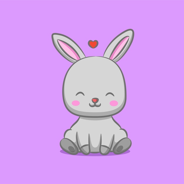 lapin aux longues oreilles assis sous le signe de l & # 39; amour