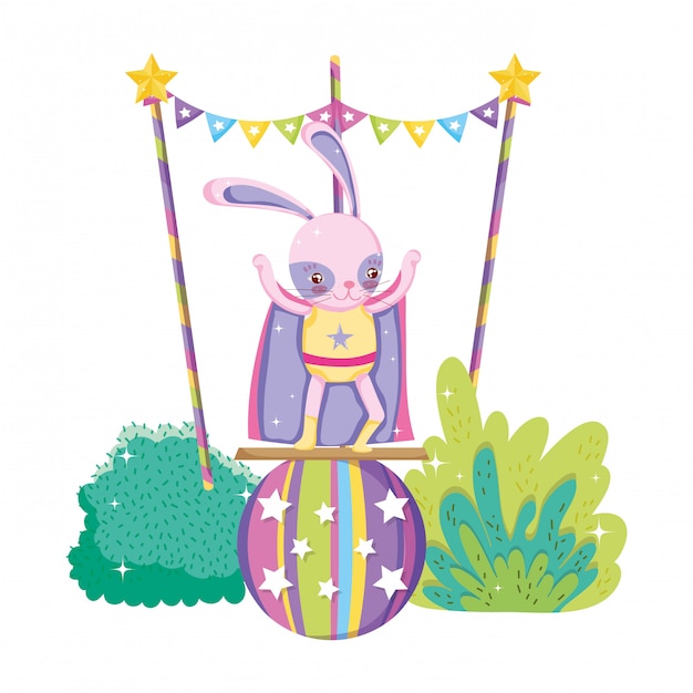 Lapin De Cirque Mignon Avec Couche En Ballon