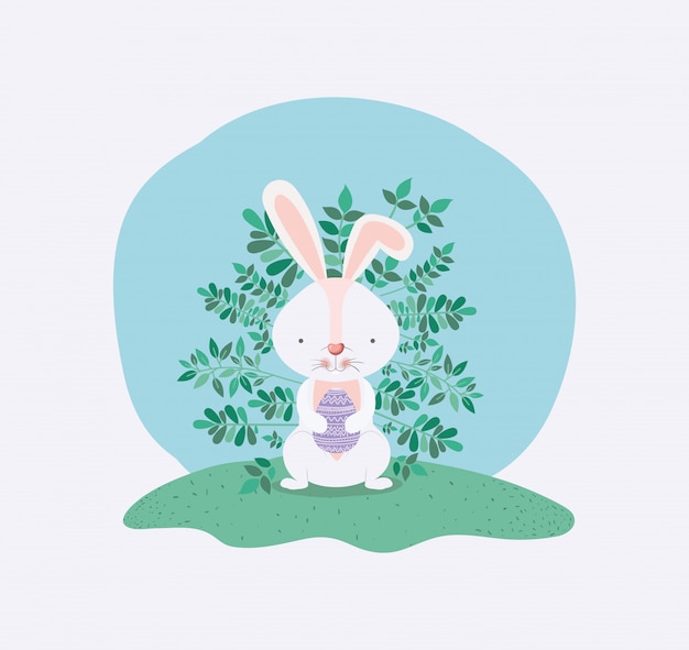 Lapin Dans Le Jardin Carte De Pâques