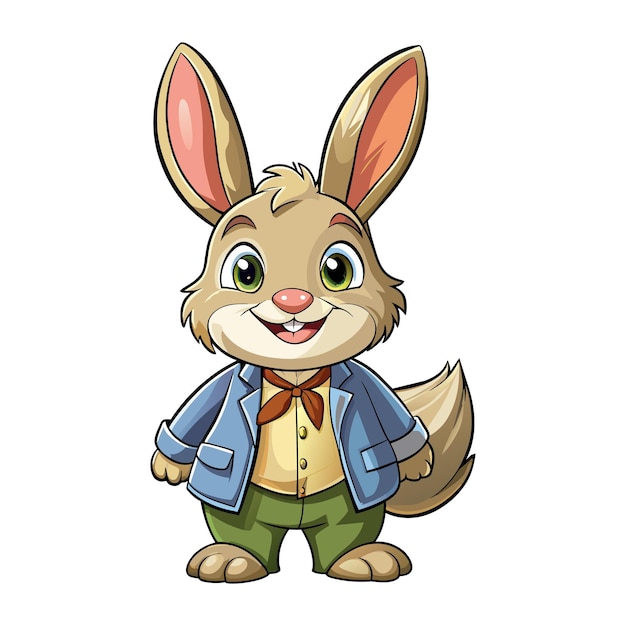 Vecteur le lapin de dessin animé heureux souriant