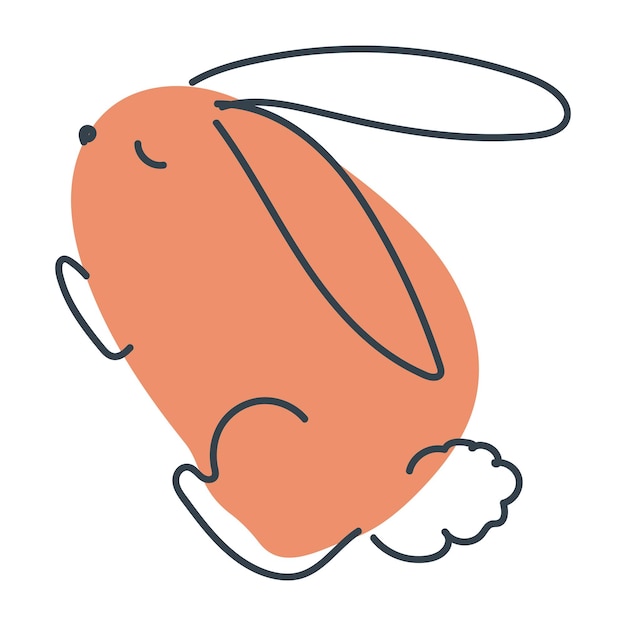 Lapin Drôle Dans Un Style Doodle Le Lapin Est Un Symbole De 2023 Graphiques Vectoriels De Lièvre Isolés Sur Fond Blanc