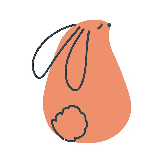 Lapin drôle dans un style doodle Le lapin est un symbole de 2023 Graphiques vectoriels de lièvre isolés sur fond blanc