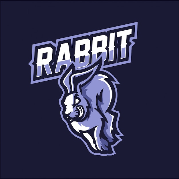 Lapin Esport Gaming Mascotte Logo Modèle