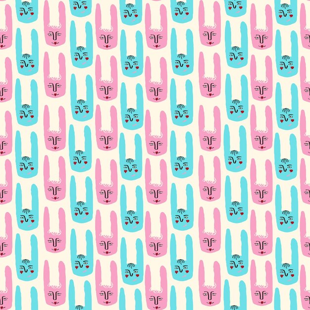 Lapin Funky Avec Un Joli Motif De Visage