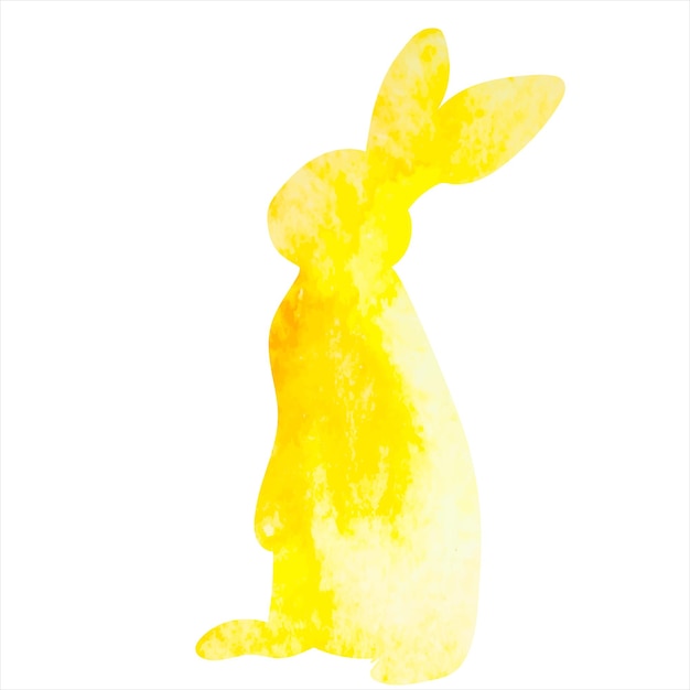 Vecteur lapin lièvre silhouette aquarelle design vecteur isolé